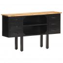 Sideboard 110x30x65 cm Raues Mango-Massivholz und Stahl   