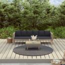 2-tlg. Garten-Lounge-Set mit Auflagen Poly Rattan Beige