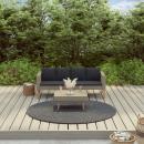 2-tlg. Garten-Lounge-Set mit Auflagen Poly Rattan Beige