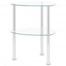 Beistelltisch mit 2 Ablagen Transparent 38x38x50 cm Hartglas