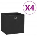 Aufbewahrungsboxen 4 Stk. Vliesstoff 28x28x28 cm Schwarz