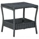 Gartentisch Dunkelgrau 45x45x46,5 cm Poly Rattan 