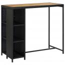 Bartisch mit Regal Schwarz 120x60x110 cm Poly Rattan