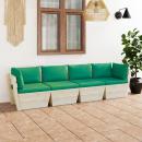 Garten-Palettensofa 4-Sitzer mit Kissen Fichtenholz