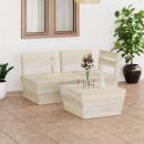 3-tlg. Garten-Paletten-Lounge-Set Imprägniertes Fichtenholz