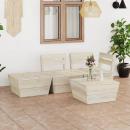 4-tlg. Garten-Paletten-Lounge-Set Imprägniertes Fichtenholz