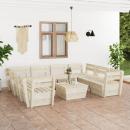 9-tlg. Garten-Paletten-Lounge-Set Imprägniertes Fichtenholz