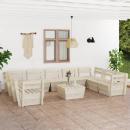 10-tlg. Garten-Paletten-Lounge-Set Imprägniertes Fichtenholz