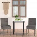 3-tlg. Garten-Essgruppe Poly Rattan Grau