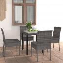 5-tlg. Garten-Essgruppe Poly Rattan Grau