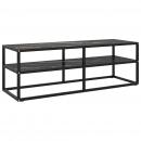 TV-Schrank Schwarz mit Hartglas Marmor-Optik 120x40x40 cm