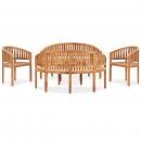 5-tlg. Garten-Lounge-Set Massivholz Teak