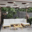 7-tlg. Garten-Lounge-Set mit Kissen Cremeweiß Massivholz Akazie