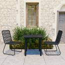 3-tlg. Garten-Essgruppe Poly Rattan und Glas