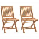 Klappbare Gartenstühle 2 Stk. Massivholz Teak