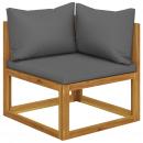 Modular-Ecksofa mit Dunkelgrauen Kissen Akazie Massivholz