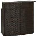 Garten-Bartisch Braun 120x55x110 cm Poly Rattan 