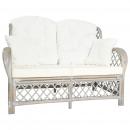 2-Sitzer-Sofa Grau Rattan 