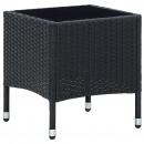 Gartentisch Schwarz 40x40x45 cm Poly Rattan