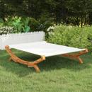 Sonnenliege 165x188,5x46 cm Bugholz Massiv Creme