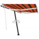 Markise Manuell Einziehbar mit LED 300x250 cm Orange und Braun