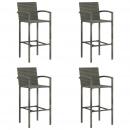 Barhocker 4 Stk. Grau Poly Rattan