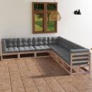 7-tlg. Garten-Lounge-Set mit Kissen Kiefer Massivholz