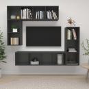 4-tlg. TV-Schrank-Set Grau Holzwerkstoff