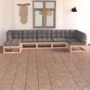 7-tlg. Garten-Lounge-Set mit Kissen Massivholz Kiefer