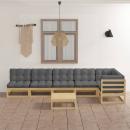 7-tlg. Garten-Lounge-Set mit Kissen Kiefer Massivholz