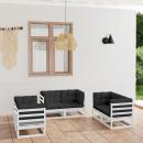 6-tlg. Garten-Lounge-Set mit Kissen Kiefer Massivholz