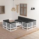 8-tlg. Garten-Lounge-Set mit Kissen Massivholz Kiefer