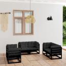 6-tlg. Garten-Lounge-Set mit Kissen Kiefer Massivholz