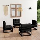 4-tlg. Garten-Lounge-Set mit Kissen Kiefer Massivholz