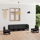 6-tlg. Garten-Lounge-Set mit Kissen Massivholz Kiefer