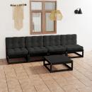 5-tlg. Garten-Lounge-Set mit Kissen Massivholz Kiefer