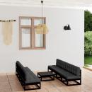 9-tlg. Garten-Lounge-Set mit Kissen Massivholz Kiefer