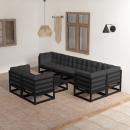 9-tlg. Garten-Lounge-Set mit Kissen Massivholz Kiefer