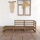 3-tlg. Garten-Lounge-Set Honigbraun Massivholz Kiefer