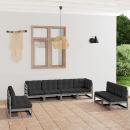 8-tlg. Garten-Lounge-Set mit Kissen Kiefer Massivholz