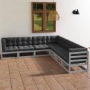 7-tlg. Garten-Lounge-Set mit Kissen Kiefer Massivholz