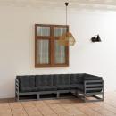 5-tlg. Garten-Lounge-Set mit Kissen Kiefer Massivholz