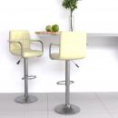 Barhocker 2 Stk. Creme Kunstleder 