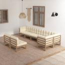 8-tlg. Garten-Lounge-Set mit Kissen Massivholz Kiefer