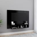 TV-Wandschrank Schwarz 120x23,5x90 cm Holzwerkstoff