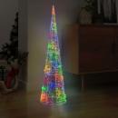 LED-Kegel Acryl Weihnachtsdeko Pyramide Bunt 120 cm