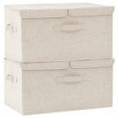 Aufbewahrungsboxen 2 Stk. Stoff 50x30x25 cm Creme