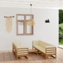 8-tlg. Garten-Lounge-Set mit Kissen Kiefer Massivholz