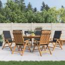 Gartenstühle mit Kissen 6 Stk. Massivholz Teak