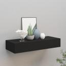 Wandregal mit Schublade Schwarz 60x23,5x10 cm MDF